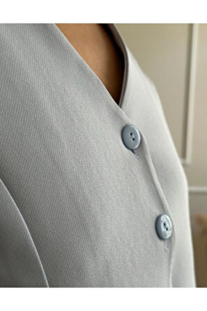 Kadın Bebe Mavisi Kısa Yelek