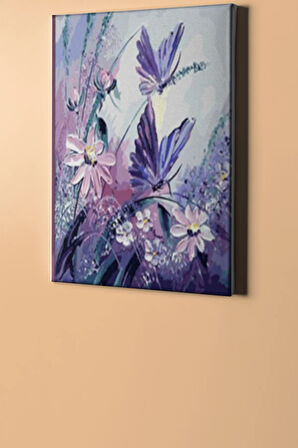 Sayılarla Boyama Seti Kasnaklı Papatya Ve Kelebekler 40 X 50 Cm