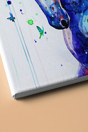 Sayılarla Boyama Seti Kasnaklı Soyut Mavi At 60 X 75 Cm