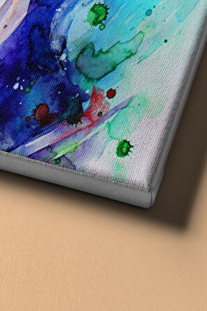 Sayılarla Boyama Seti Kasnaklı Soyut Mavi At 60 X 75 Cm