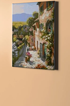 Sayılarla Boyama Seti Kasnaklı Taş Evler 60 X 75 Cm