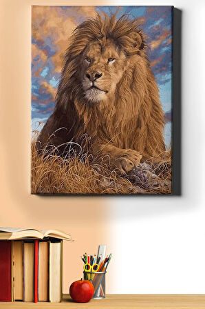 Sayılarla Boyama Seti Kasnaklı Aslan Kral 40 X 50 Cm