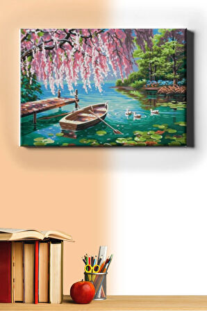 Sayılarla Boyama Seti Kasnaklı Salkımlı Göl 60 X 75 Cm