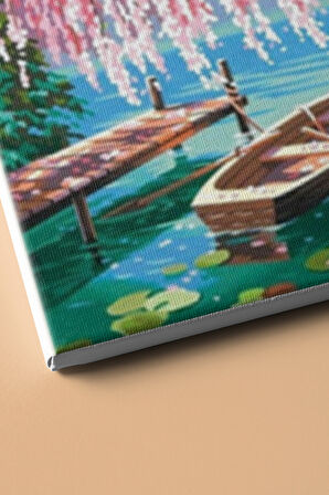 Sayılarla Boyama Seti Kasnaklı Salkımlı Göl 60 X 75 Cm