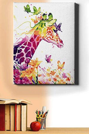 Sayılarla Boyama Seti Kasnaklı Rengarenk Zürafa 40 X 50 Cm