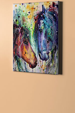 Sayılarla Boyama Seti Kasnaklı Soyut Atlar 60 X 75 Cm