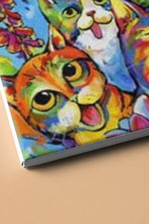 Sayılarla Boyama Seti Kasnaklı Neşeli Kediler 40 X 50 Cm