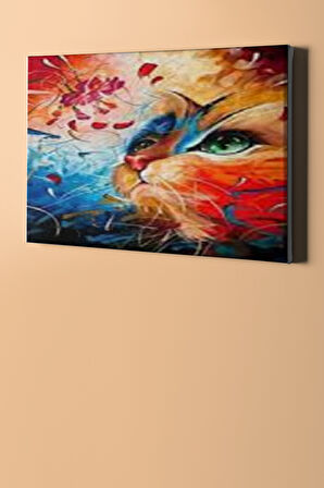 Sayılarla Boyama Seti Kasnaklı Renkli Kedi 1 50 X 65 Cm