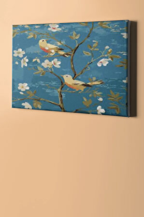 Sayılarla Boyama Seti Kasnaklı Baharda Kuşlar 2 40 X 50 Cm