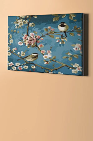 Sayılarla Boyama Seti Kasnaklı Baharda Kuşlar 3 40 X 50 Cm