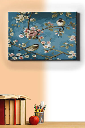 Sayılarla Boyama Seti Kasnaklı Baharda Kuşlar 3 50 X 65 Cm