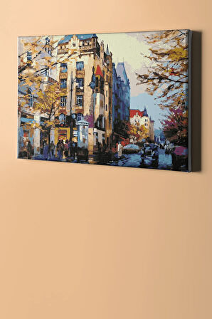 Sayılarla Boyama Seti Kasnaklı Sonbahar Şehri 60 X 75 Cm