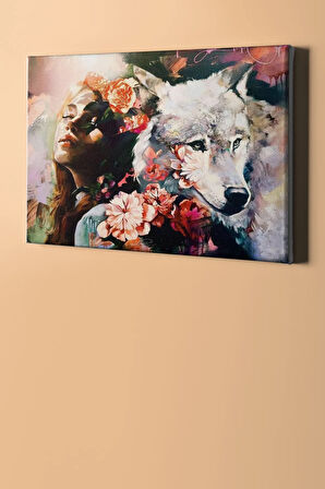 Sayılarla Boyama Seti Kasnaklı Kurt Ve Kadın 60 X 75 Cm