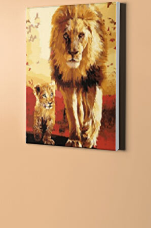 Sayılarla Boyama Seti Kasnaklı Aslan Baba 60 X 75 Cm