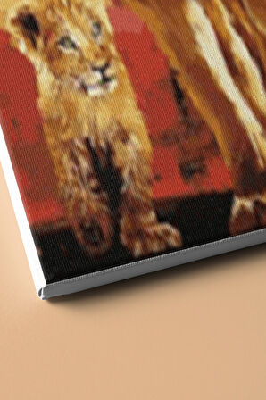 Sayılarla Boyama Seti Kasnaklı Aslan Baba 60 X 75 Cm