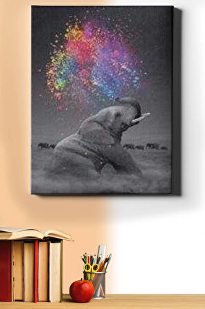 Sayılarla Boyama Seti Kasnaklı Filin Renkli Düşü 60 X 75 Cm