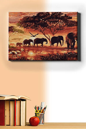 Sayılarla Boyama Seti Kasnaklı Afrika 40 X 50 Cm