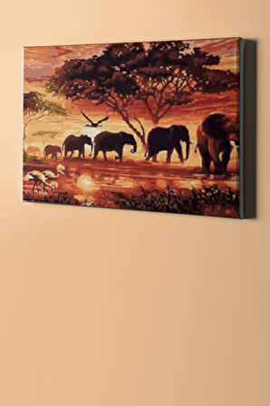 Sayılarla Boyama Seti Kasnaklı Afrika 40 X 50 Cm