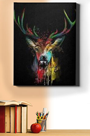 Sayılarla Boyama Seti Kasnaklı Renkli Geyik 50 X 65 Cm