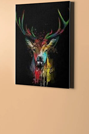 Sayılarla Boyama Seti Kasnaklı Renkli Geyik 50 X 65 Cm