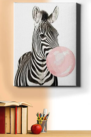 Sayılarla Boyama Seti Kasnaklı Sakız Düşkünü Zebra 60 X 75 Cm