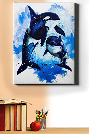 Sayılarla Boyama Seti Kasnaklı Balinaların Dansı 60 X 75 Cm
