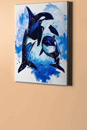 Sayılarla Boyama Seti Kasnaklı Balinaların Dansı 60 X 75 Cm