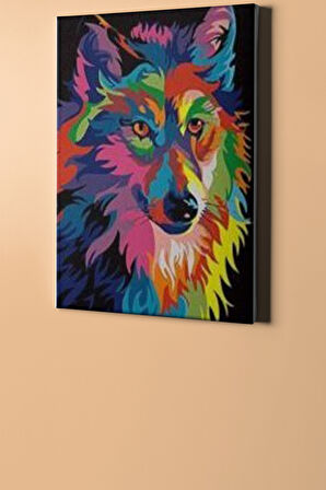 Sayılarla Boyama Seti Kasnaklı Kurt Renkli 40 X 50 Cm