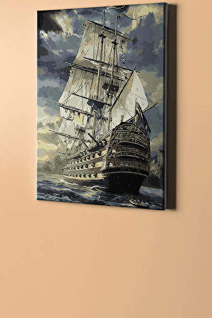 Sayılarla Boyama Seti Kasnaklı Iskandiav Yelkenlisi 60 X 75 Cm