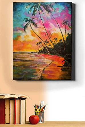 Sayılarla Boyama Seti Kasnaklı Palmiye Adası 50 X 65 Cm