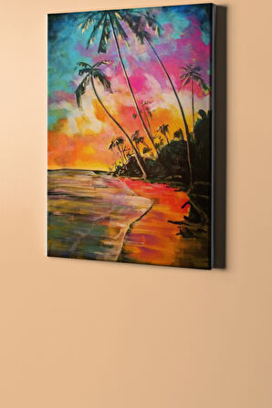 Sayılarla Boyama Seti Kasnaklı Palmiye Adası 60 X 75 Cm