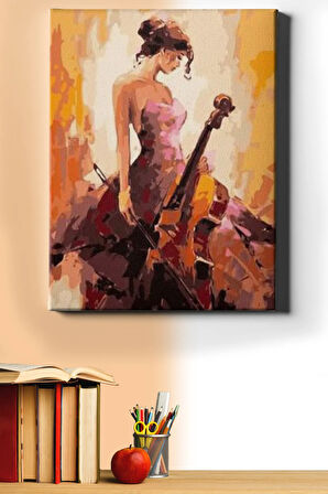 Sayılarla Boyama Seti Kasnaklı Kemancı Kız 3 60 X 75 Cm