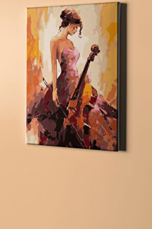 Sayılarla Boyama Seti Kasnaklı Kemancı Kız 3 60 X 75 Cm