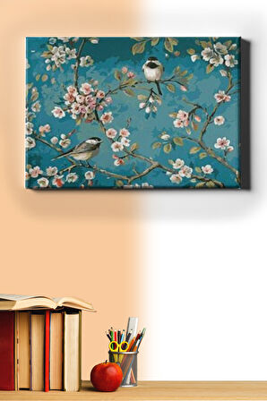 Sayılarla Boyama Seti Kasnaklı Bahar Dalı 60 X 75 Cm