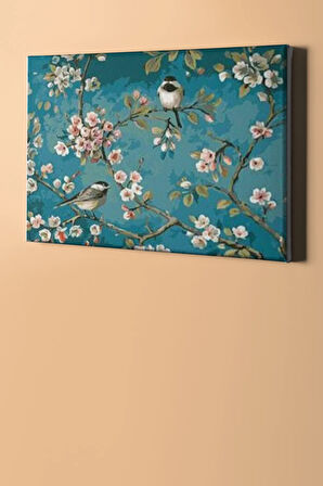 Sayılarla Boyama Seti Kasnaklı Bahar Dalı 60 X 75 Cm