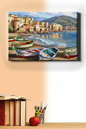 Sayılarla Boyama Seti Kasnaklı Kayık Liman 40 X 50 Cm