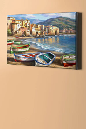 Sayılarla Boyama Seti Kasnaklı Kayık Liman 50 X 65 Cm