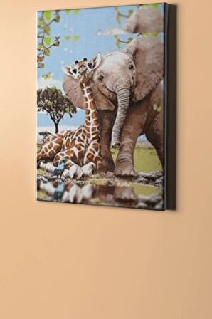 Sayılarla Boyama Seti Kasnaklı Safari Dostları 60 X 75 Cm
