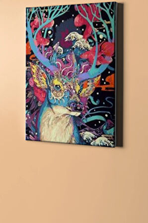 Sayılarla Boyama Seti Kasnaklı Soyut Geyik 40 X 50 Cm