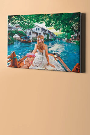 Sayılarla Boyama Seti Kasnaklı Aşıklar Teknesi 60 X 75 Cm