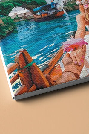 Sayılarla Boyama Seti Kasnaklı Aşıklar Teknesi 60 X 75 Cm