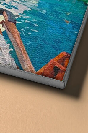 Sayılarla Boyama Seti Kasnaklı Aşıklar Teknesi 60 X 75 Cm