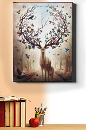 Sayılarla Boyama Seti Kasnaklı Soyut Geyik 50 X 65 Cm