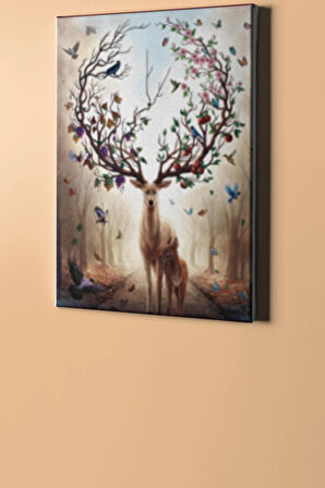 Sayılarla Boyama Seti Kasnaklı Soyut Geyik 50 X 65 Cm