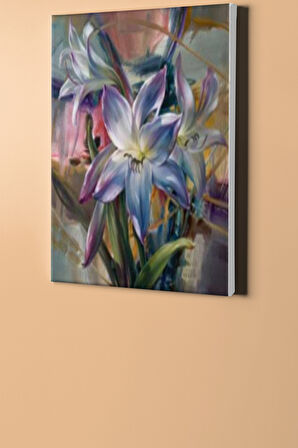 Sayılarla Boyama Seti Kasnaklı Mor Zambaklar 60 X 75 Cm