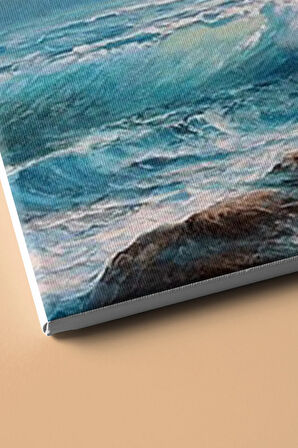 Sayılarla Boyama Seti Kasnaklı Turkuaz Dalgalar 50 X 65 Cm