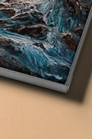 Sayılarla Boyama Seti Kasnaklı Turkuaz Dalgalar 50 X 65 Cm