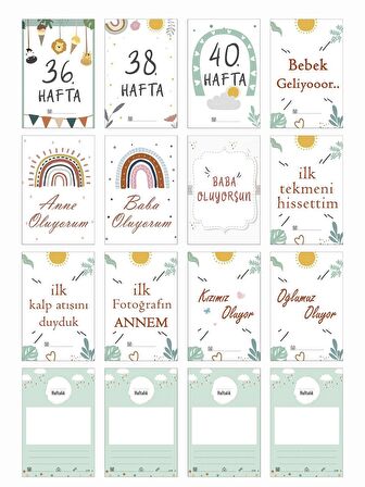 Hamile Anı Kartı Haftalık Hamile Fotoğraf Çekim Anne Oluyorum Kartı Milestone Cards