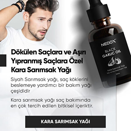 NEDOX Aşırı Yıpranmış Ve Dökülen Saçlara Özel Kara Sarımsak Yağı 50 Ml