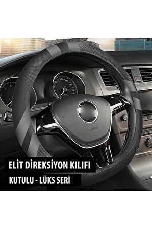 Citroen C4 Grand Picasso Uyumlu Elit Geçmeli Direksiyon Kılıfı Füme